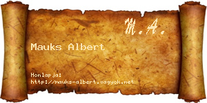 Mauks Albert névjegykártya