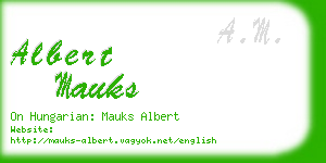 albert mauks business card